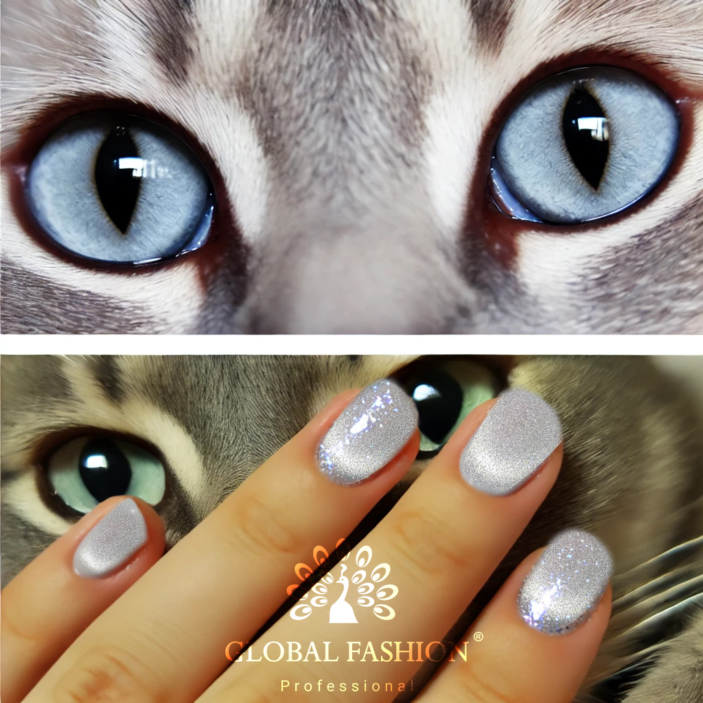 Gel polish cats eye 3d snow white 